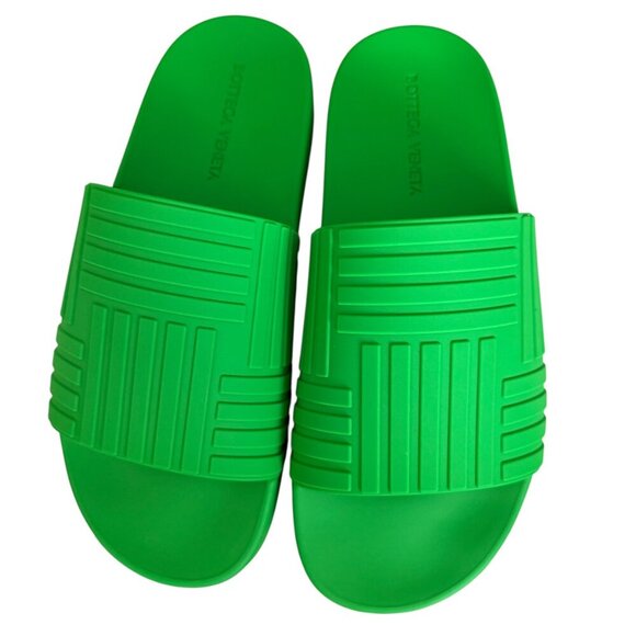 BOTTEGA VENETA 690105 Men\'s Slider‎ Pool Slide Sandals In Green Rubber, sz 45 main image 14
